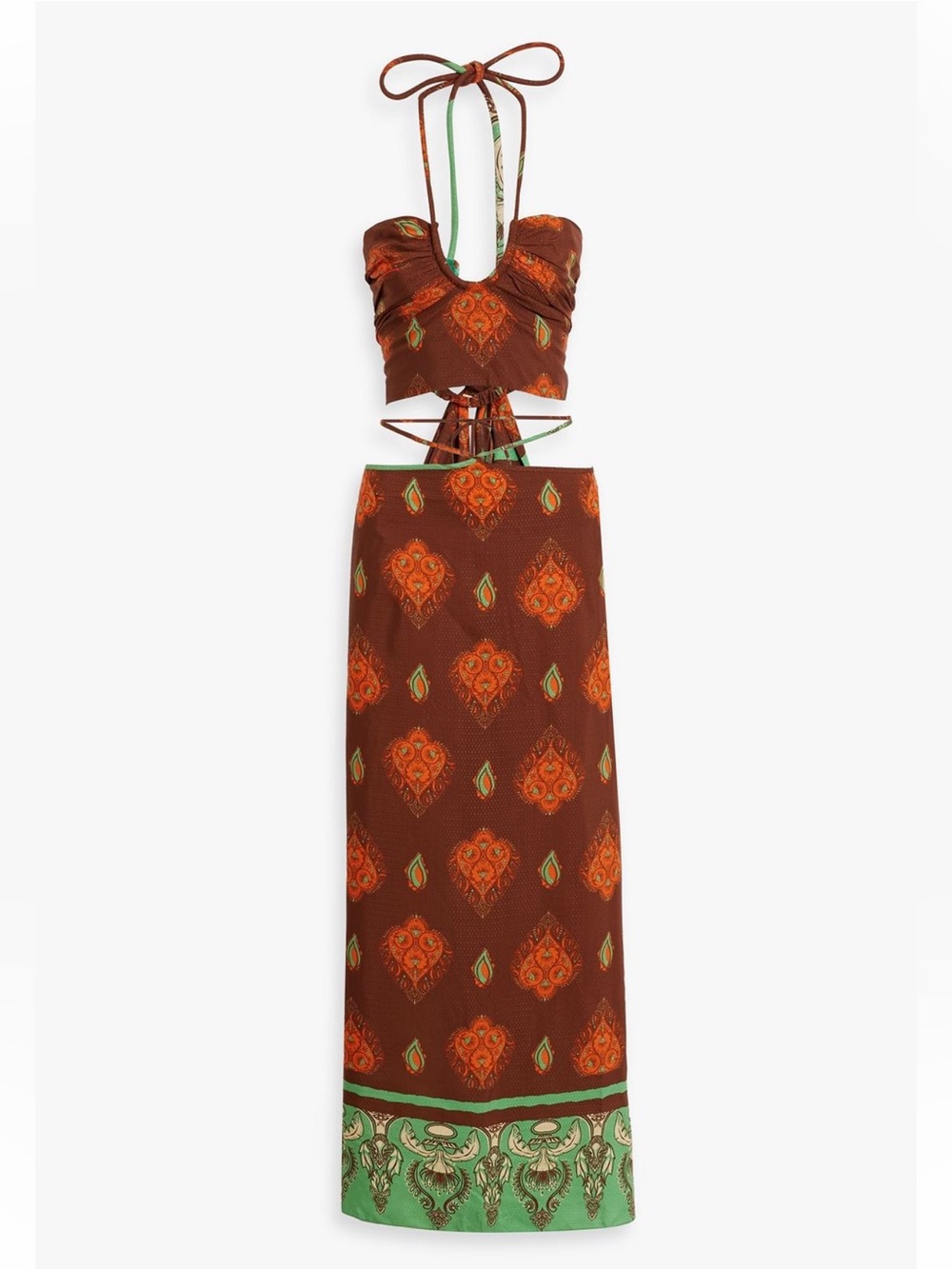 JOHANNA ORTIZ Guardian of Wisdom printed jacquard maxi skirt and top set